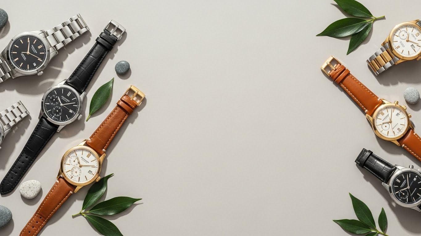 Beige Leather Classic Watch