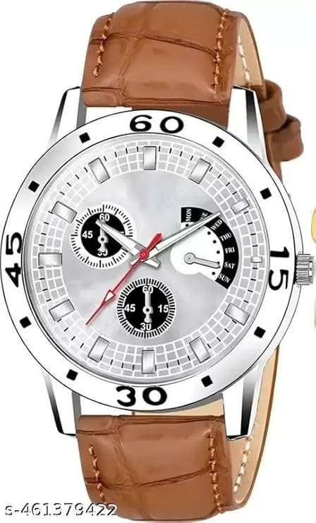 Leather Strap Analog Watch